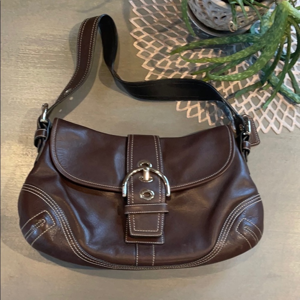 Coach Hampton Soho Brown Leather Shoulder Bag